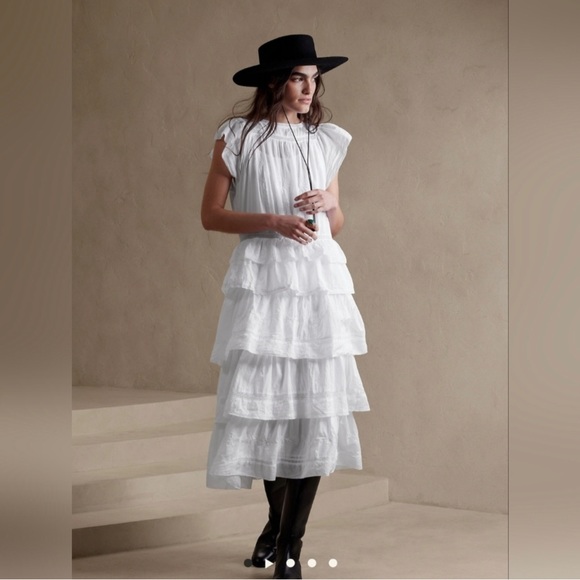 Banana republic Selene embroidered midi dress white - Picture 1 of 4